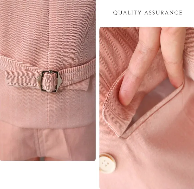 Boys Formal Ceremony Costume Children Pink Elegant Photography Suit Kids Birthday Wedding Party Dress Performance Tuxedo Set