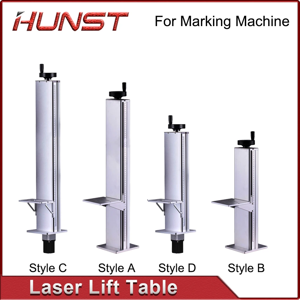 Máquina de marcado láser Hunst, mesa elevadora, soporte de elevación del eje Z, altura 500 y 800MM, con mesa elevadora automática de Control de Motor