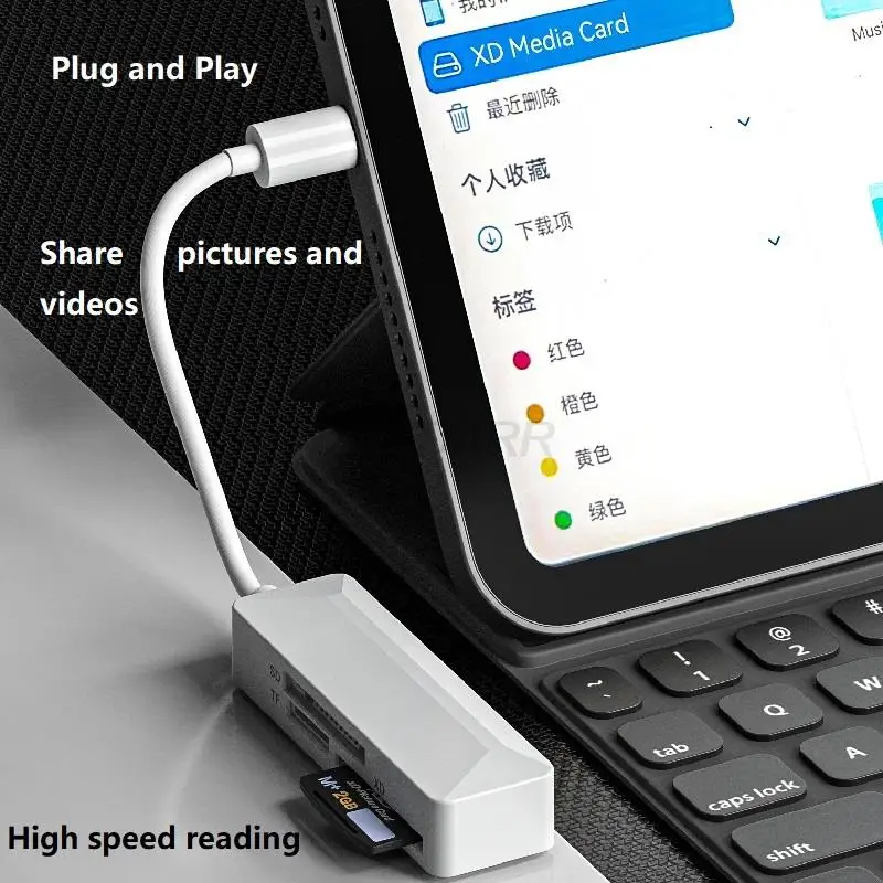 3 in 1 Type C XD Card Reader or Lightning to Micro SD Card Reader for iphone XD Picture Card Reader Adapter for SD TF XD