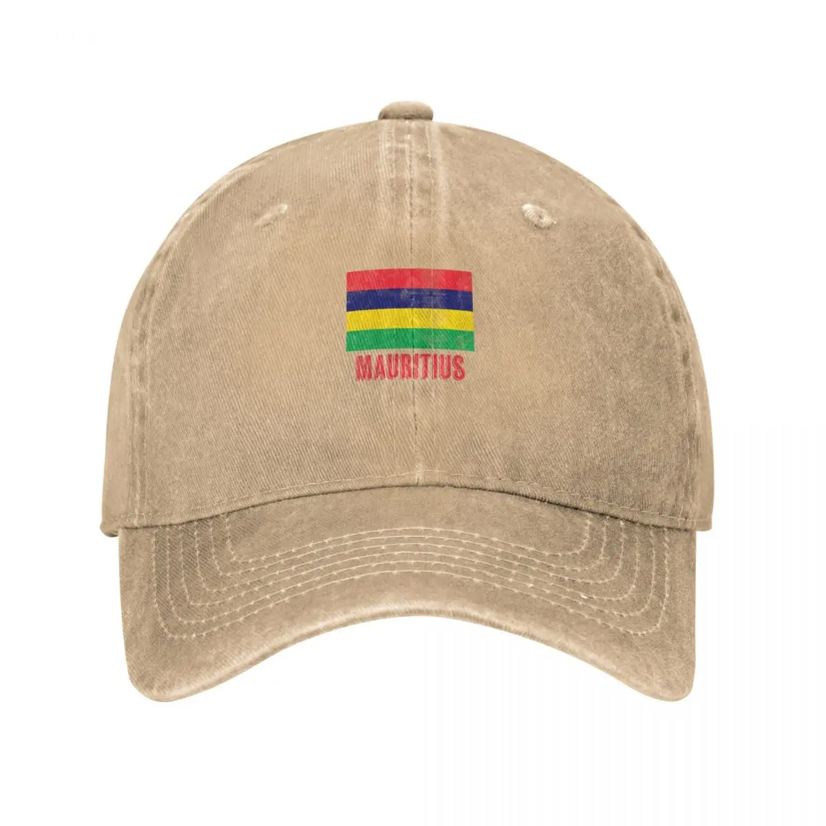 Flag of Mauritius Grunge look. Baseball Cap Hip Hop Trucker Cap Uv Protection Solar Hat Women's Golf Clothing Men's