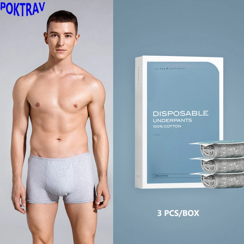 Disposable Underwear Men's 3-pack Travel Supplies Pure Cotton Wash Free Daily Throw Dlat Corner Underwear