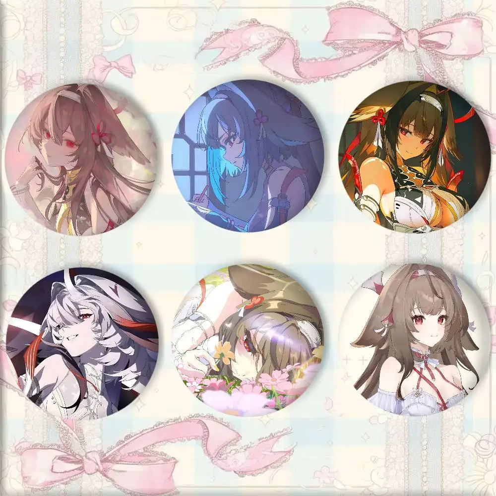 Anime Game Zenless Zone Zero Ye Shunguang Badge Tinplate Round Laser Brooch Clothes Backpack Accessories Lapel