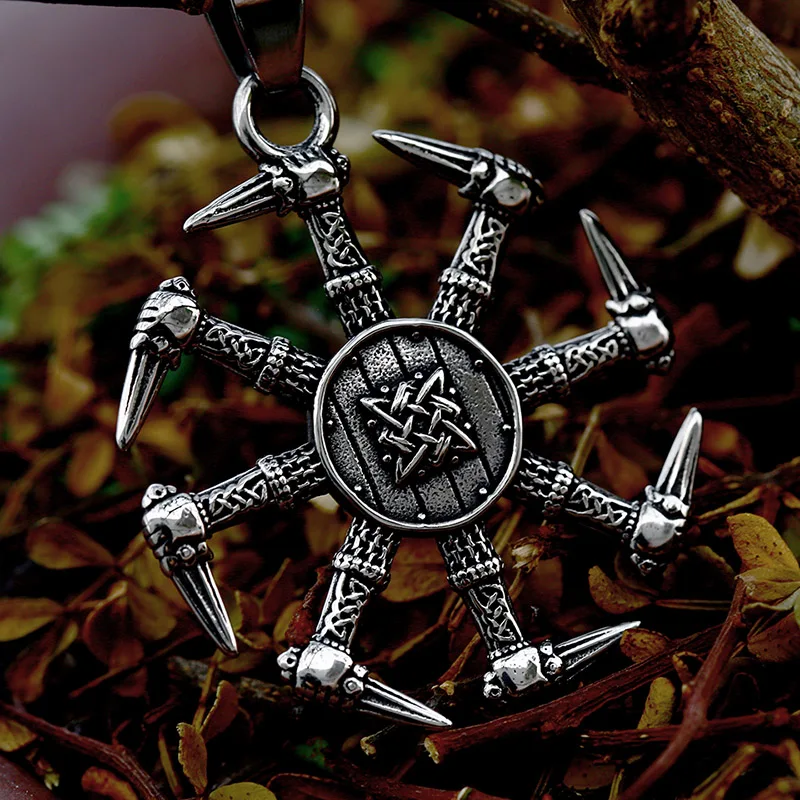 Beier 2022 Stainless Steel Viking Norse Mythology Kolovrat Pendant Slavic Symbol Russia Style Jewelry