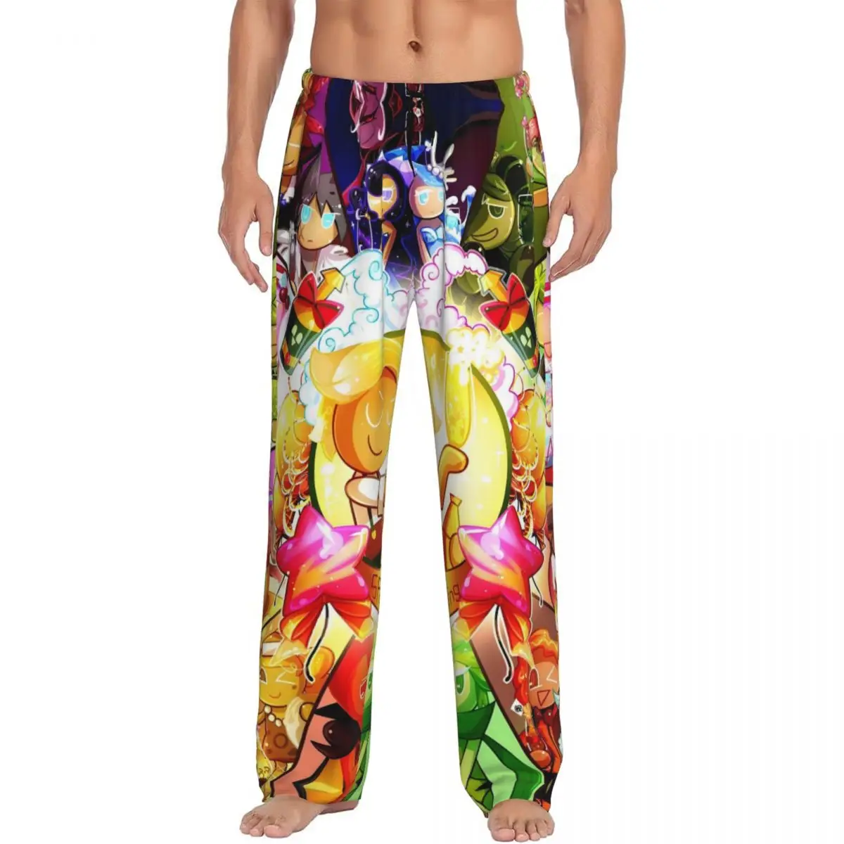 

Custom Printed C-Cookie Run Kingdom Pajama Pants Men Cute Anime Sleep Sleepwear Bottoms with Pockets
