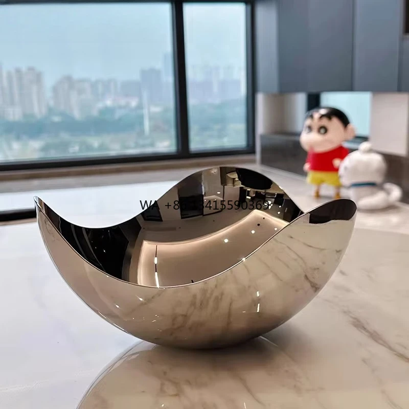

DEWEISI 304 Stainless Steel Fruit Bowl Household Snack Dish Wedding Fruit Bowl for Sushi Dessert Fruit