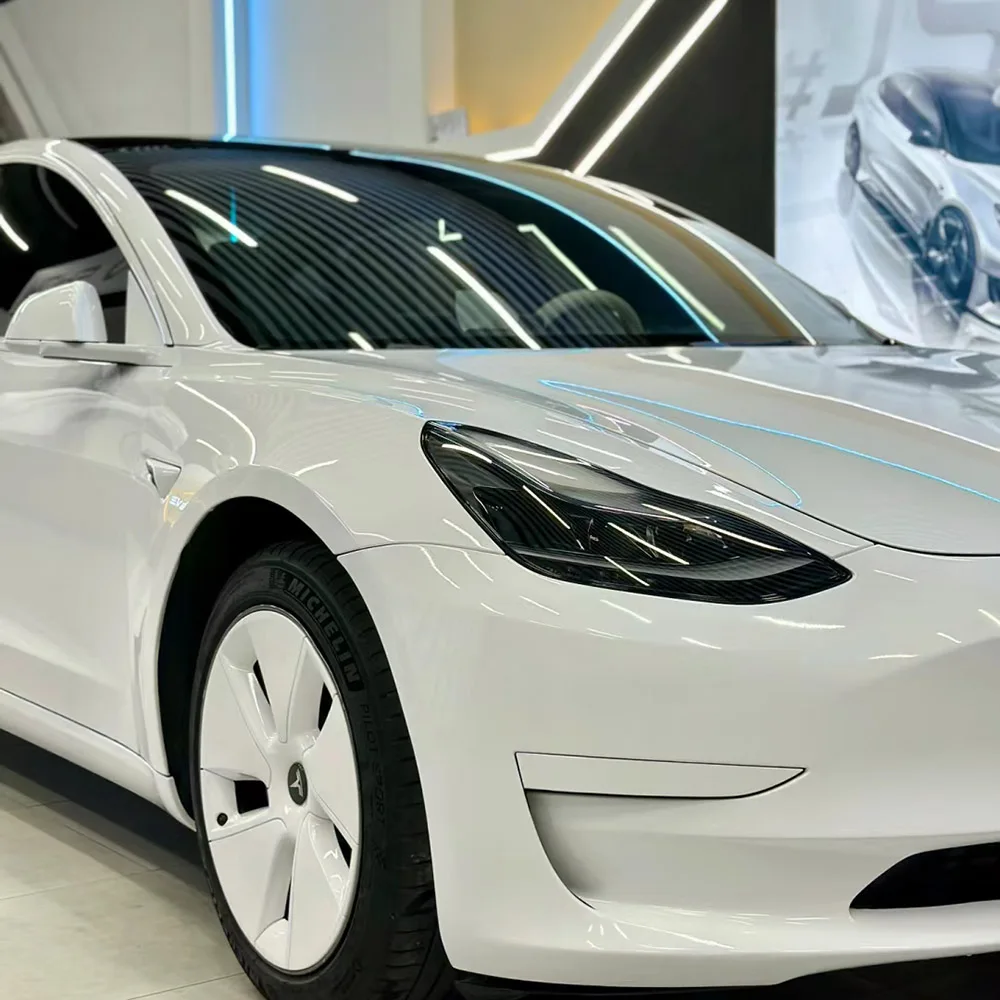 

White PET Glossy Car Wrap Vinyl Surface Protection Film for Vehicle Body Decoration And Protection