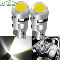 2X T10 Auto Signal Lamp White LED COB Bulb W5W Car Door Instrument Light Reading Interior Clearance Backup Reverse License Plate