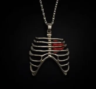 Gothic Heart Rib Cage Necklace Anatomical Human Anatomy Medical Lung Pendant Gunmetal Fashion Hot Charm Punk Jewelry