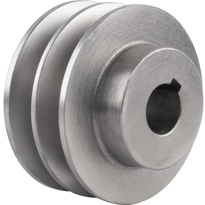 1pcs OD:80mm Groove width:16mm 2A Type Cast Iron Belt Pulley double Groove Motor Pulley Complete Motor V-belt Pulley