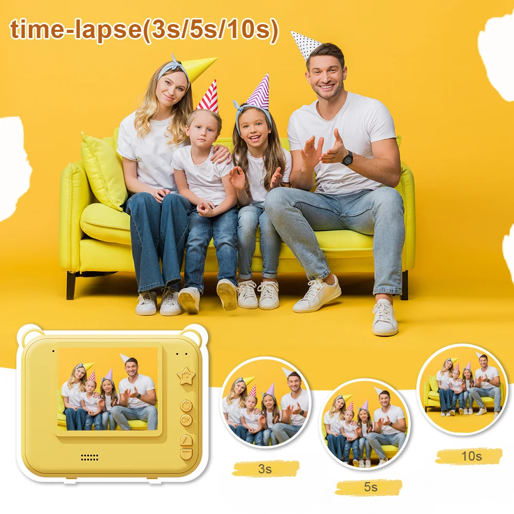 Kids Camera Instant Print Photo Mini Digital Video Camera for Kids Print Thermal Paper Educational Toys birthdays Christmas gift