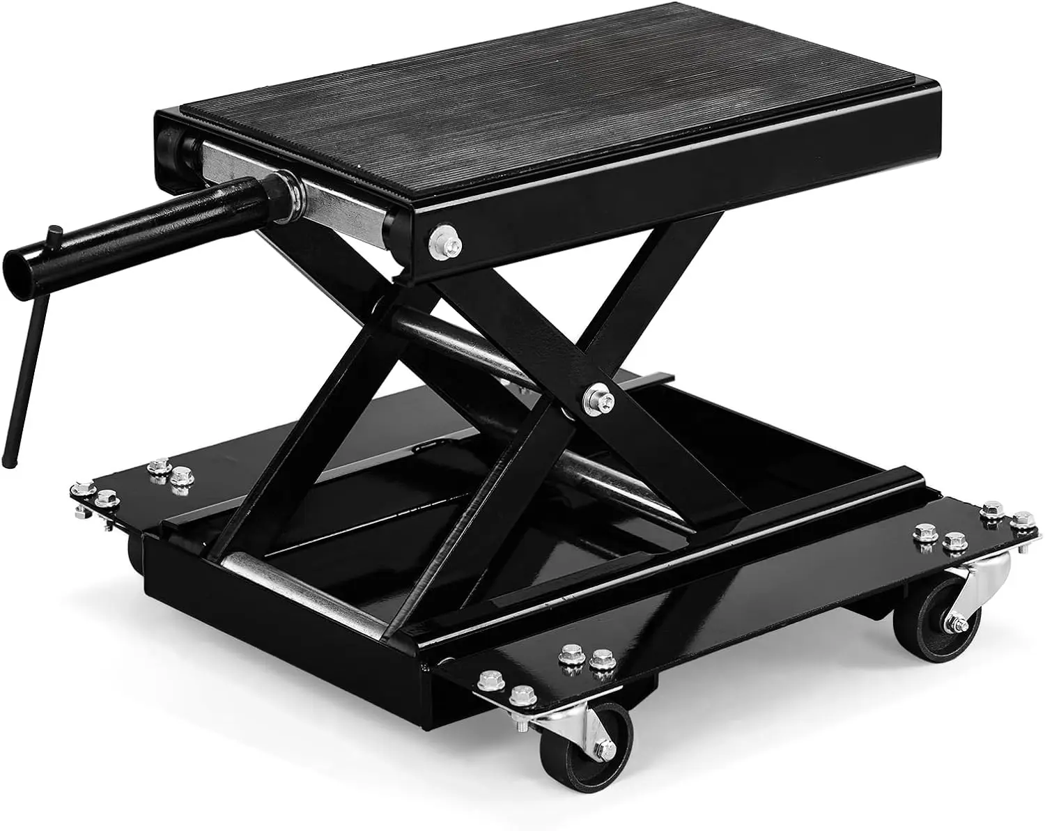 

Мотоциклетный подъемник 1100 фунтов, ножничный подъемник для мотоцикла с подставкой для мотоцикла Dolly с широкой палубой, стальная центральная подставка для мотоциклов с