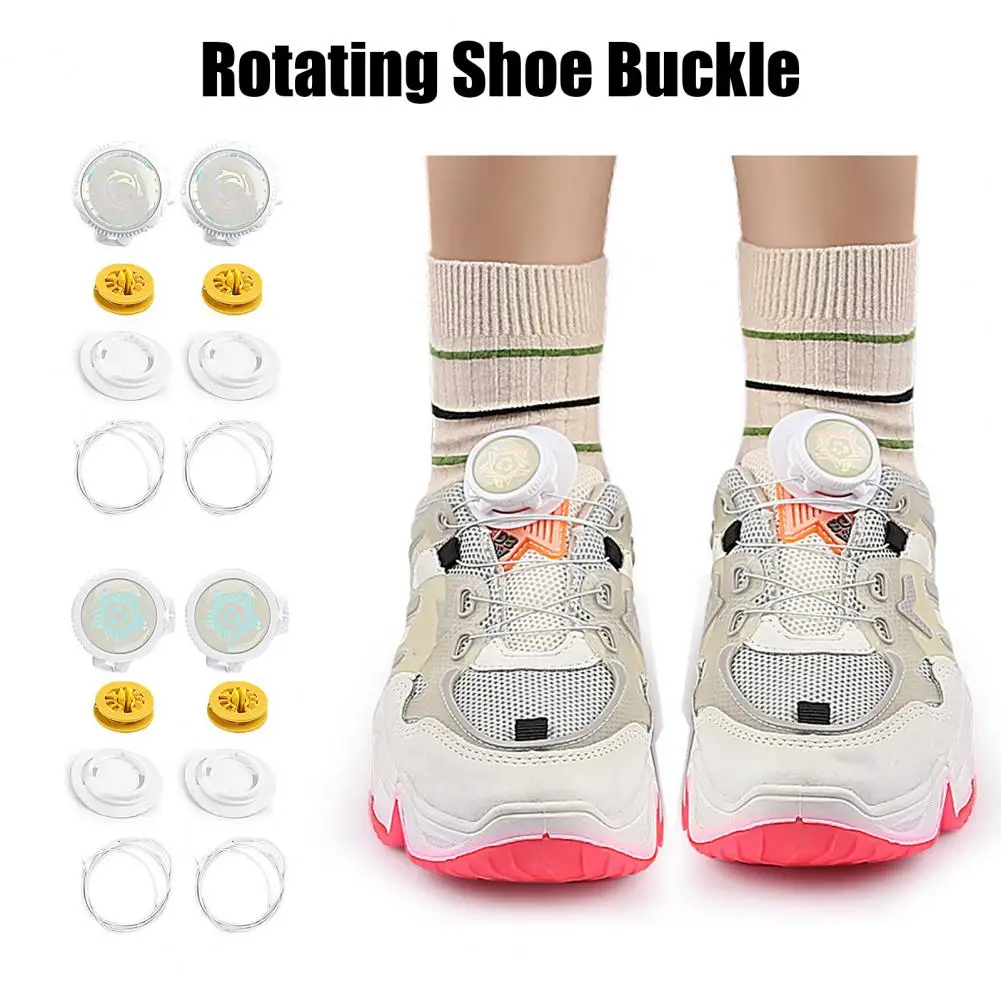 1 Set Automatic Buckle Rope Shoe Metal Wire Swivel Shoelaces Mini Size Lightweight Quick Lock Shoestrings Accessories 신발 단추