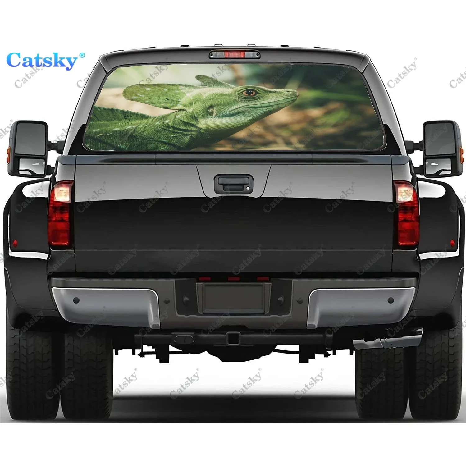 

Наклейки на заднее окно с изображением животных Базилиск для грузовика, наклейка на окно пикапа, тонировка заднего окна, графическая перфорированная виниловая наклейка для грузовика