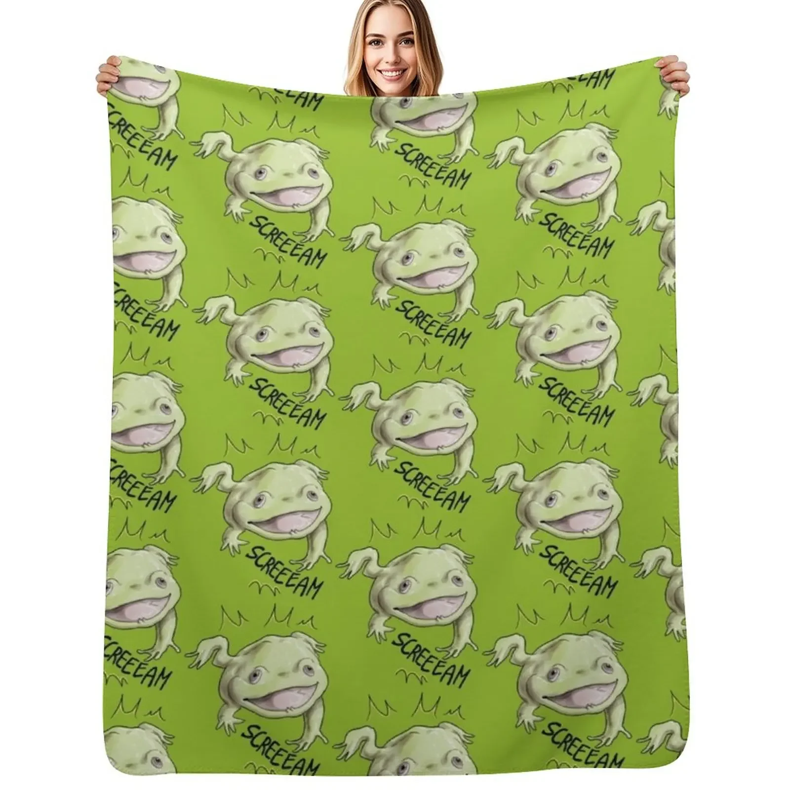 

Screaming Budgett's frog Throw Blanket Plaid Baby valentine gift ideas Beach Blanket