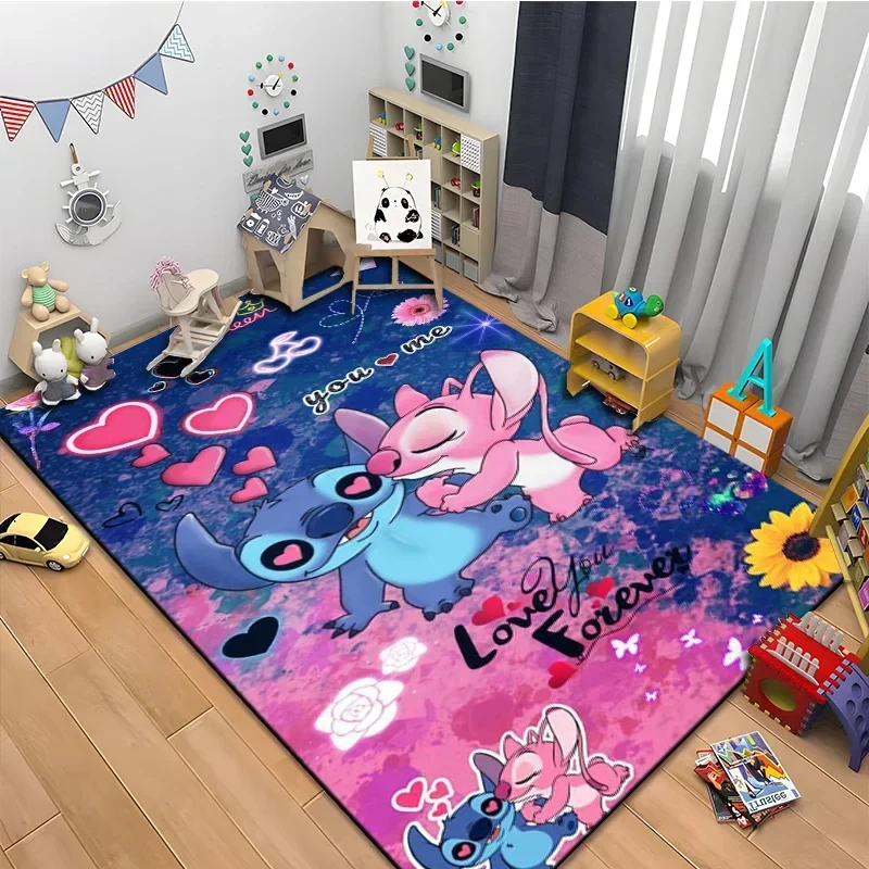 Disney Stitch 3D Printing Large Area Rugs Carpets for Home Living Room Children\'s Bedroom Sofa Doormat Kids Floor Mats Potdemiel