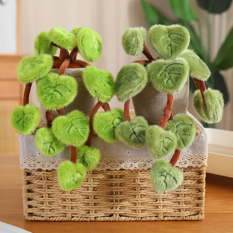 18 cm große, künstliche Pothos-Plüschpflanze im Topf, Stofftier für Heimdekoration und als Geschenk – Detail 9