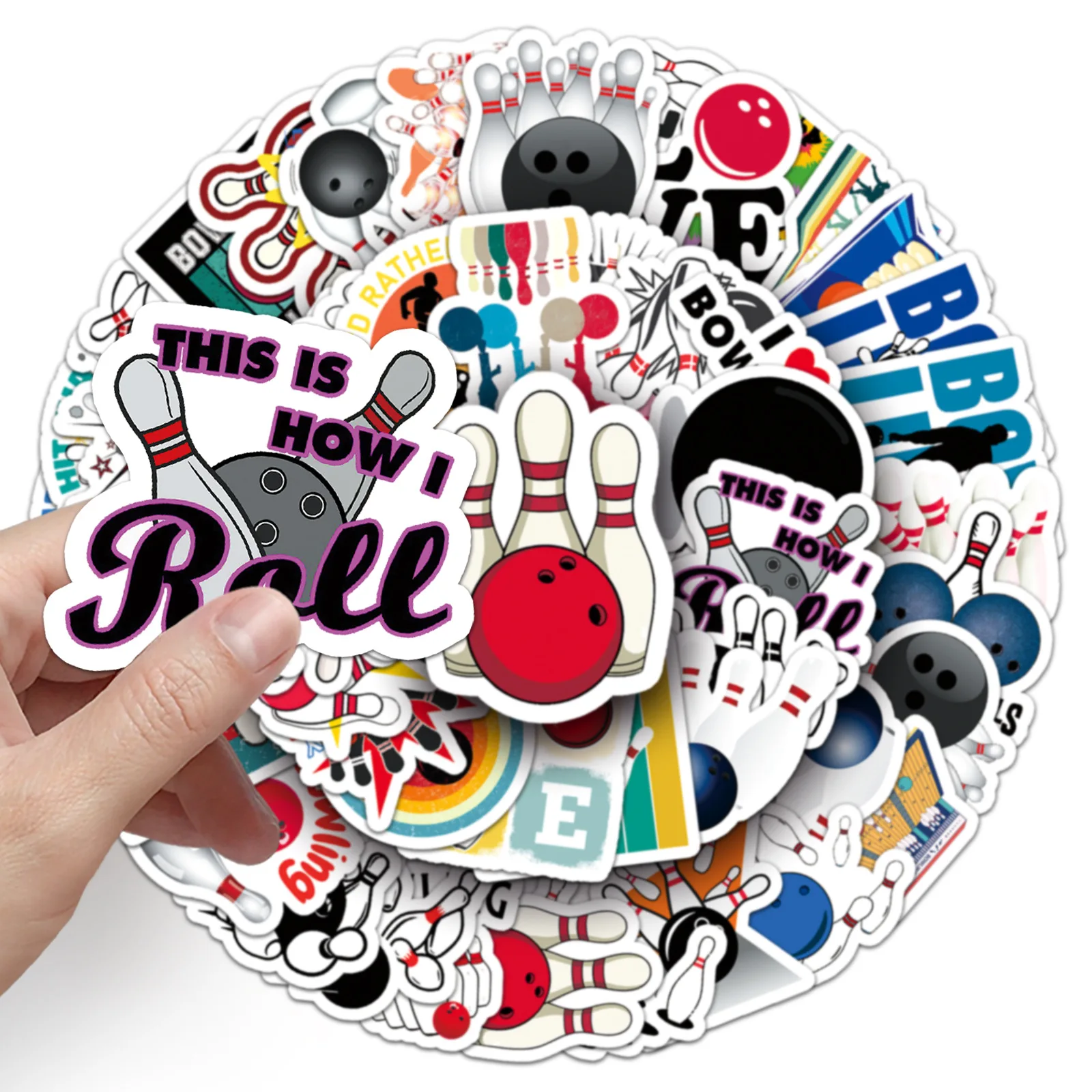 50 pçs boliche doodle personalizado esportes criativo guka diy skate bagagem adesivo à prova dwaterproof água crianças brinquedo