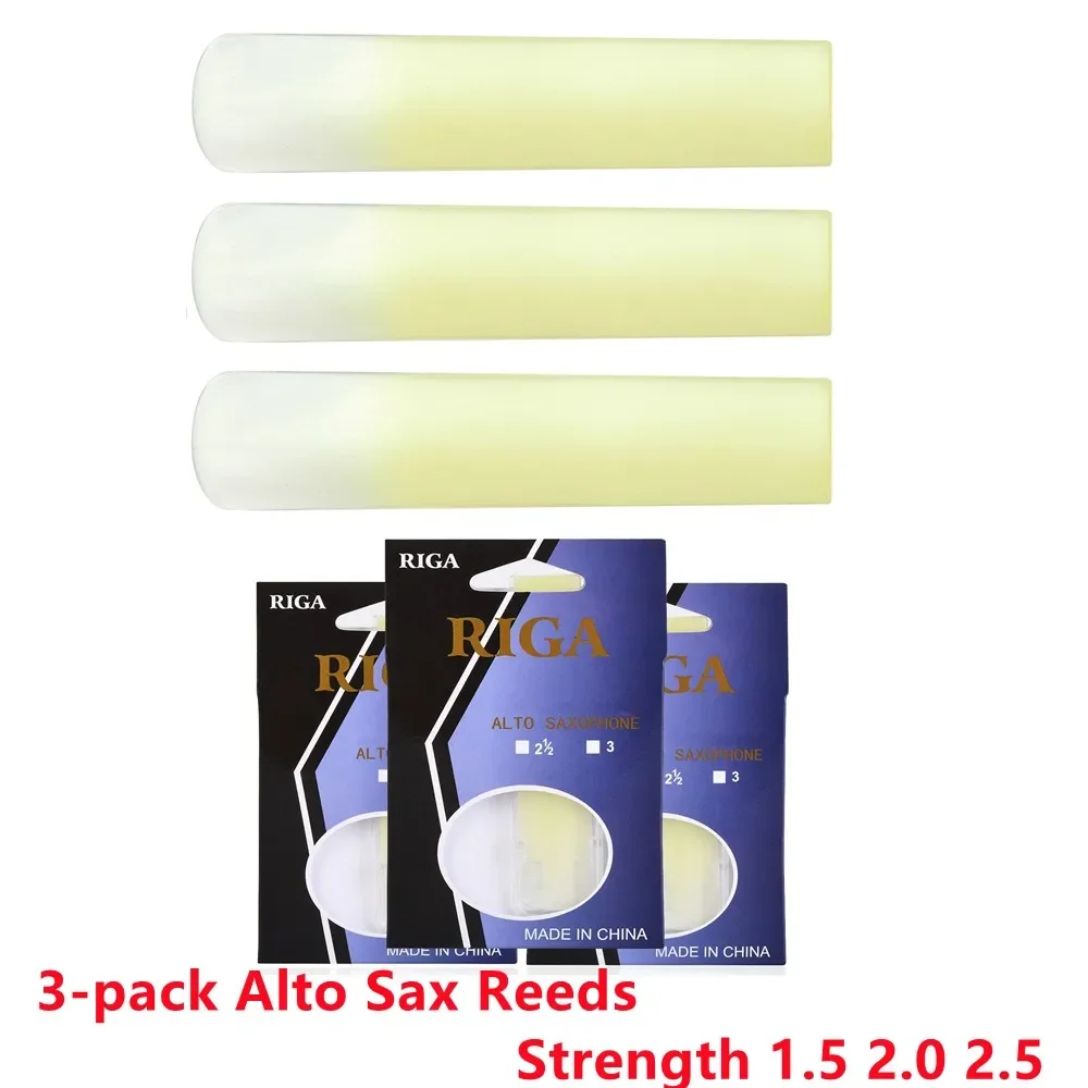 Resin Reeds Alto Sax Reeds Resin Synthesis 3* 3pcs Strength 1.5 Yellow 2.0 Moisture Resistance High Quality New