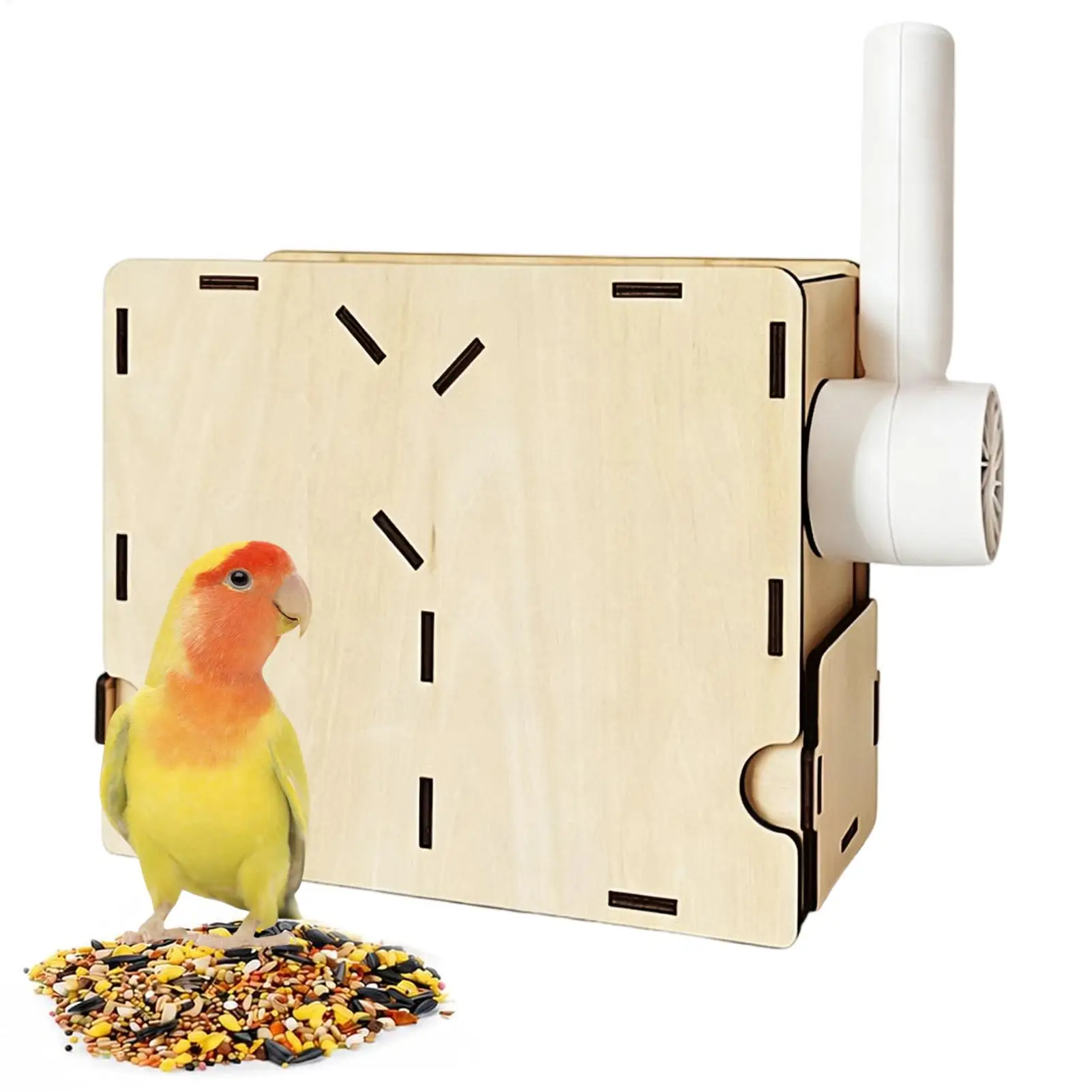 Bird Food Shell Separator Hull Remover Grain Splitter with Drawer Bird Feed Blowing Machine for Home Garage Workshop Backyard