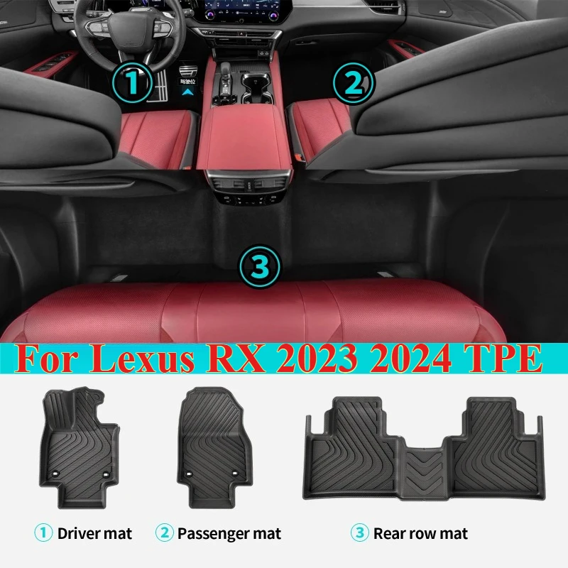 

3PCS for Lexus RX 2023 2024 TPE RX300 RX350 3D Car Floor Mats Waterproof Left Rudder，Car Interior Accessories