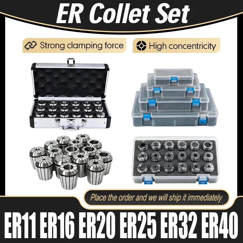 

Precision ER AAA Collet Set ER11 ER16 ER20 ER25 ER32 ER40 AA 0.008 A 0.015mm Tools Holder Clamping ER Spring Collect Chuck