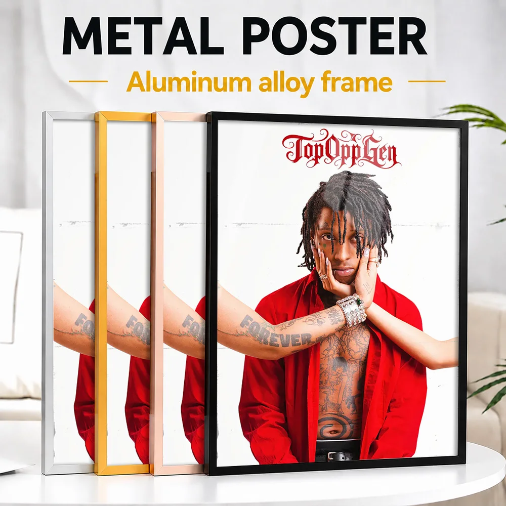 Rapper 'Topoppgen' Album Cover Framed Aluminum Metal Poster Customized Hip Hop Tribute Wall Art Ideal For Music Fans In Home Bar