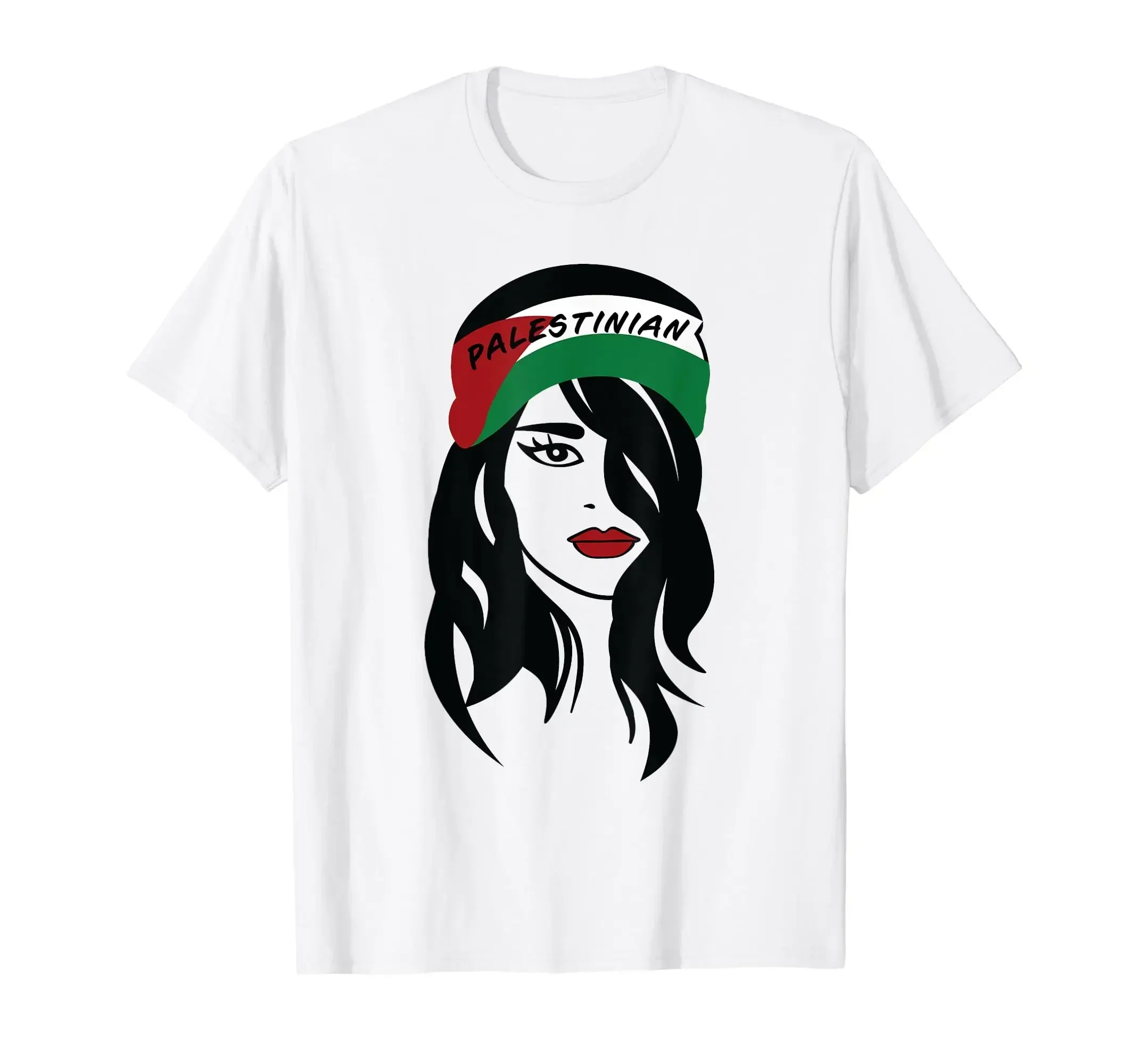 UNISEX Size100% Cotton Palestinian Flag Scarf graphic heavyweight style informal streetweat fashion Round neck harajuku summer