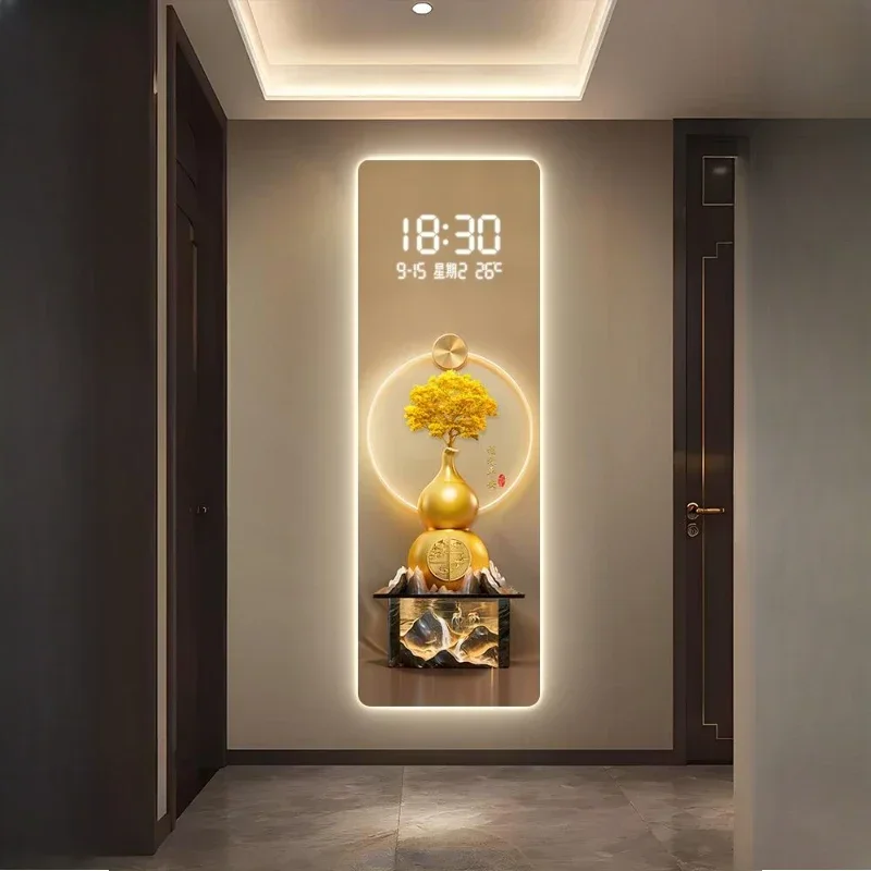 Plug in led Light Wall clock Large With Thermometer Date Luxury Living Room Clock Wall Bedroom Modern Horloge Murale Home Decor