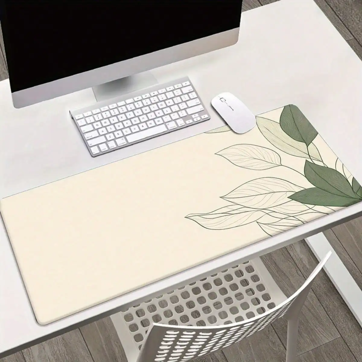 Diatom Mud Material Desk Mat And Mouse Pad, Elegant Leaf Design, Multifunctional For Office Games And Home, 1 Pc, Leaf Pattern, Ideal Desktop Gift