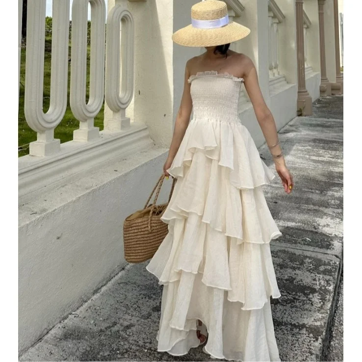 Ele Court Sle bolo longo em camadas Dr Strapl Korean Sle feminino Dr adequado para vários Ocns primavera outono...