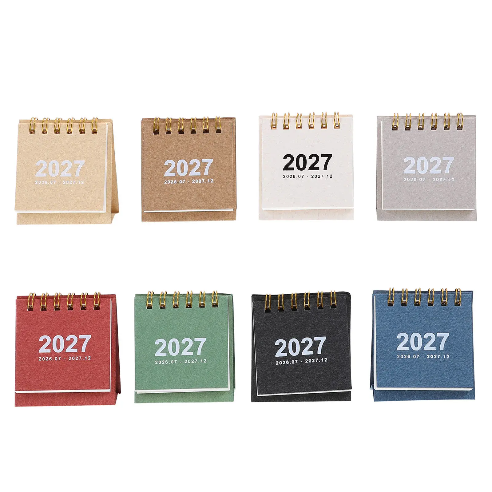 6Pcs Mini Desk Calendar 2026-2027 Standing Flip Monthly Planner Paper Desktop Organizer Home Office Study Work Schedule