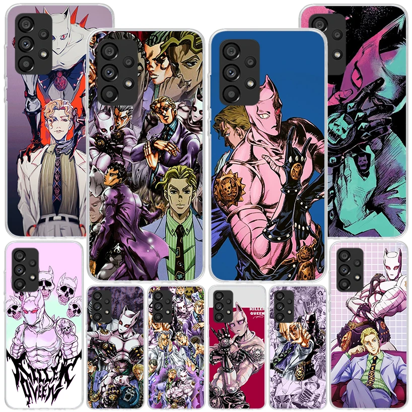 Anime JoJo Killer Queen Phnoe Case for Samsung Galaxy A15 A55 A35 A25 A14 A54 A34 A24 A13 A53 A33 A23 A52 A12 A32 A22 A04S A03S