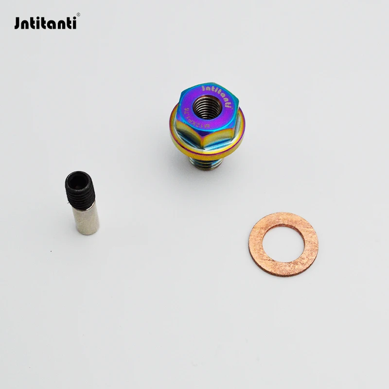 Jntitanti Factory Gr5 titanium engine oil magnetic drain plug Gr5 titanium magnetic oil drain plug screws M12-M24mm