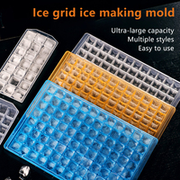 Small Square Mold Ice Maker 96 Grid PP Ice Tray Cubes Foldable Ice Mold Ice Breaker Ice Grid Tray PP Mold Kitchen Gadget