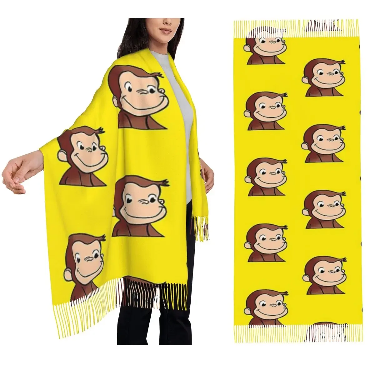 

Завижайный шарф Джорджа, шарфы с кисточками, женские мягкие теплые шали и накидки, длинная осенне-зимняя шаль