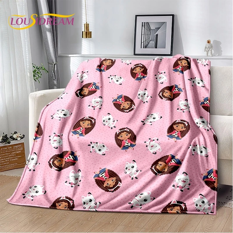 Cartoon Cute Gabbys Dollhouse Girl Soft Blankets,Keep Warm Throw Blanket Comfortable Blanket for Picnic Beds Sofa Home Bedroom