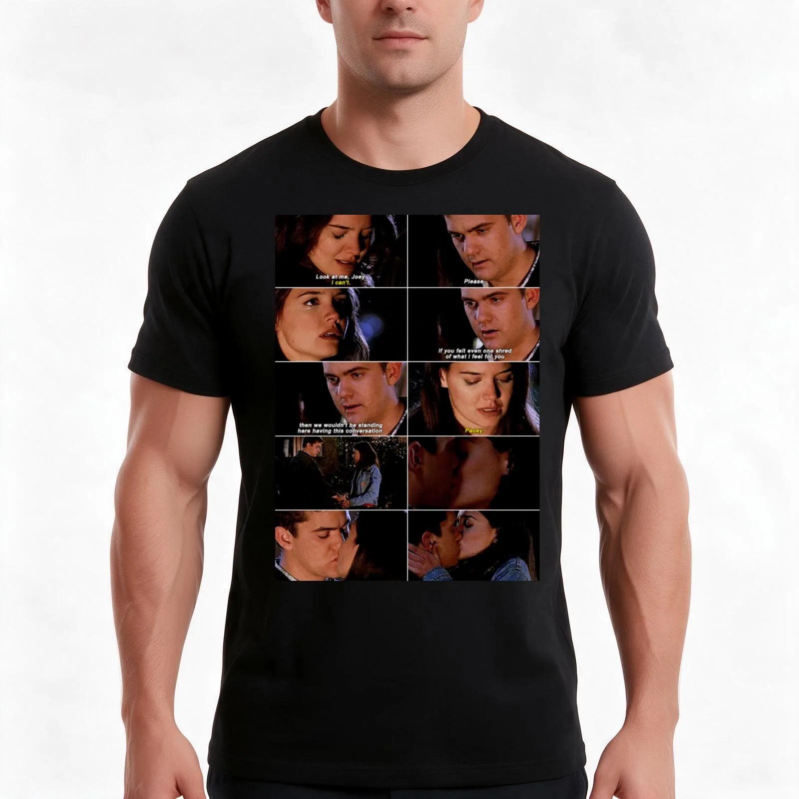 Pacey x Joey #4 T-Shirt, Summer Casual Cotton Tee, Oversized Streetwear Tops, Vintage Graphic Print, Loose Fit Short Sleeve