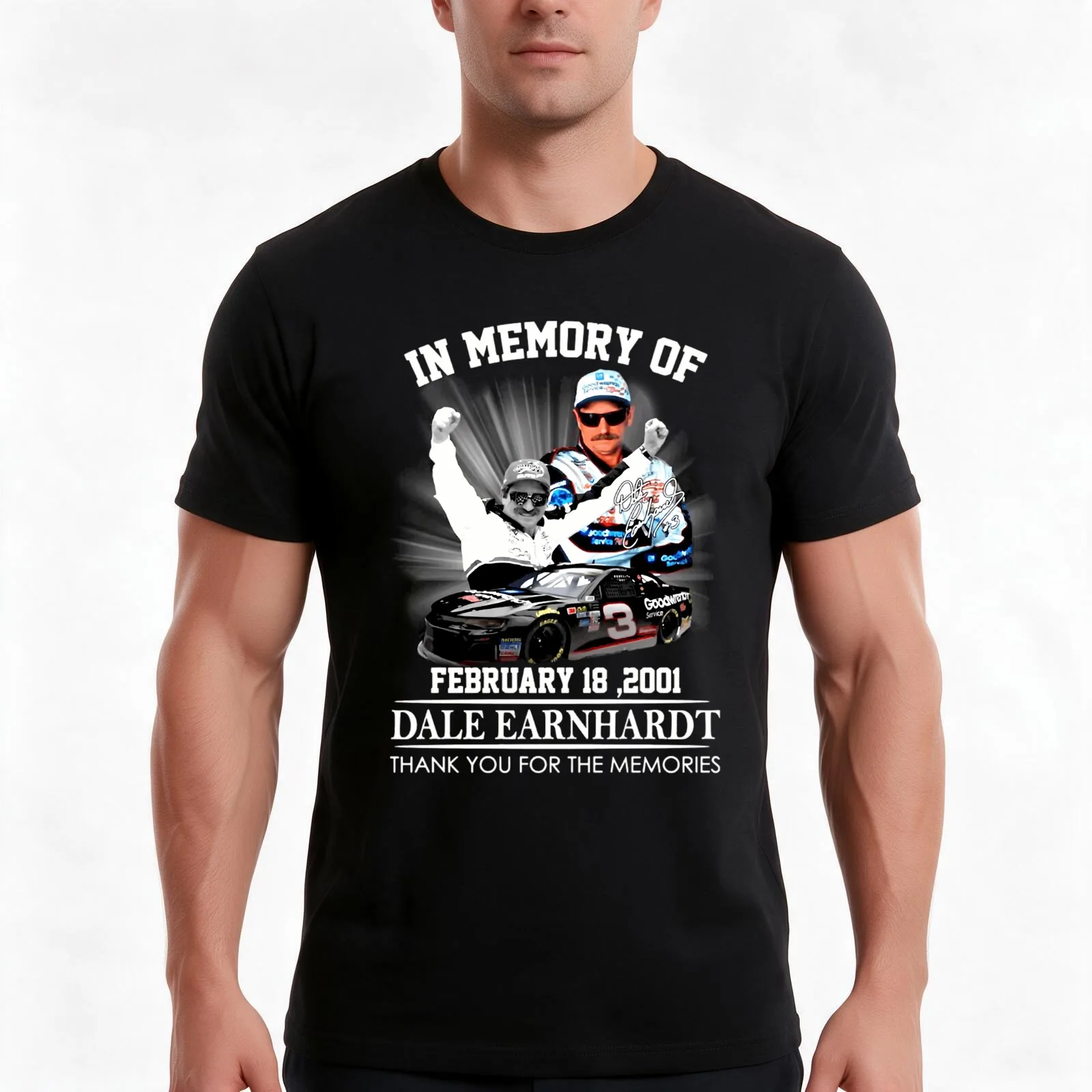 In Memory Of Dale Earnhardt \t T-Shirt Summer Casual Cotton Tee Oversized Streetwear Tops Vintage Graphic Print 100% Cotton