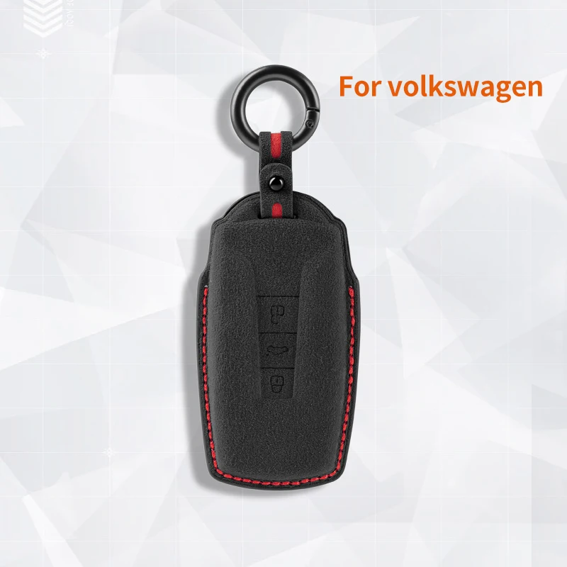 

Car Key Case Cover For Volkswagen VW Touareg 2018 2019 2020 2021 2022 Suede Car Key Shell Accessories