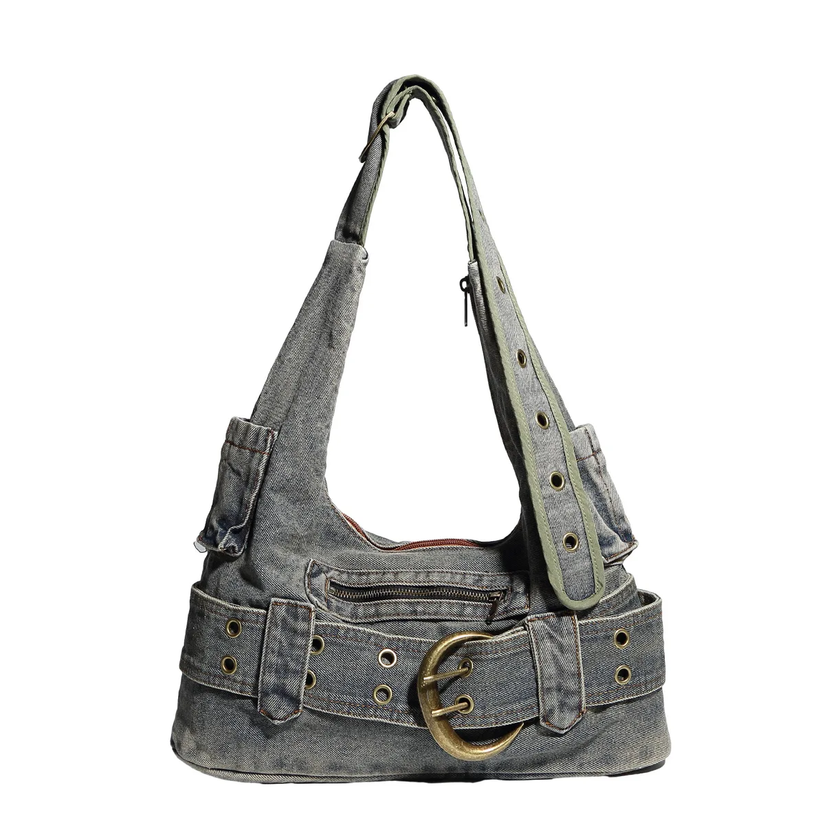 New Fashion Denim Tote Commuter Large Capacity Shoulder Underarm Lazy Woven Bag