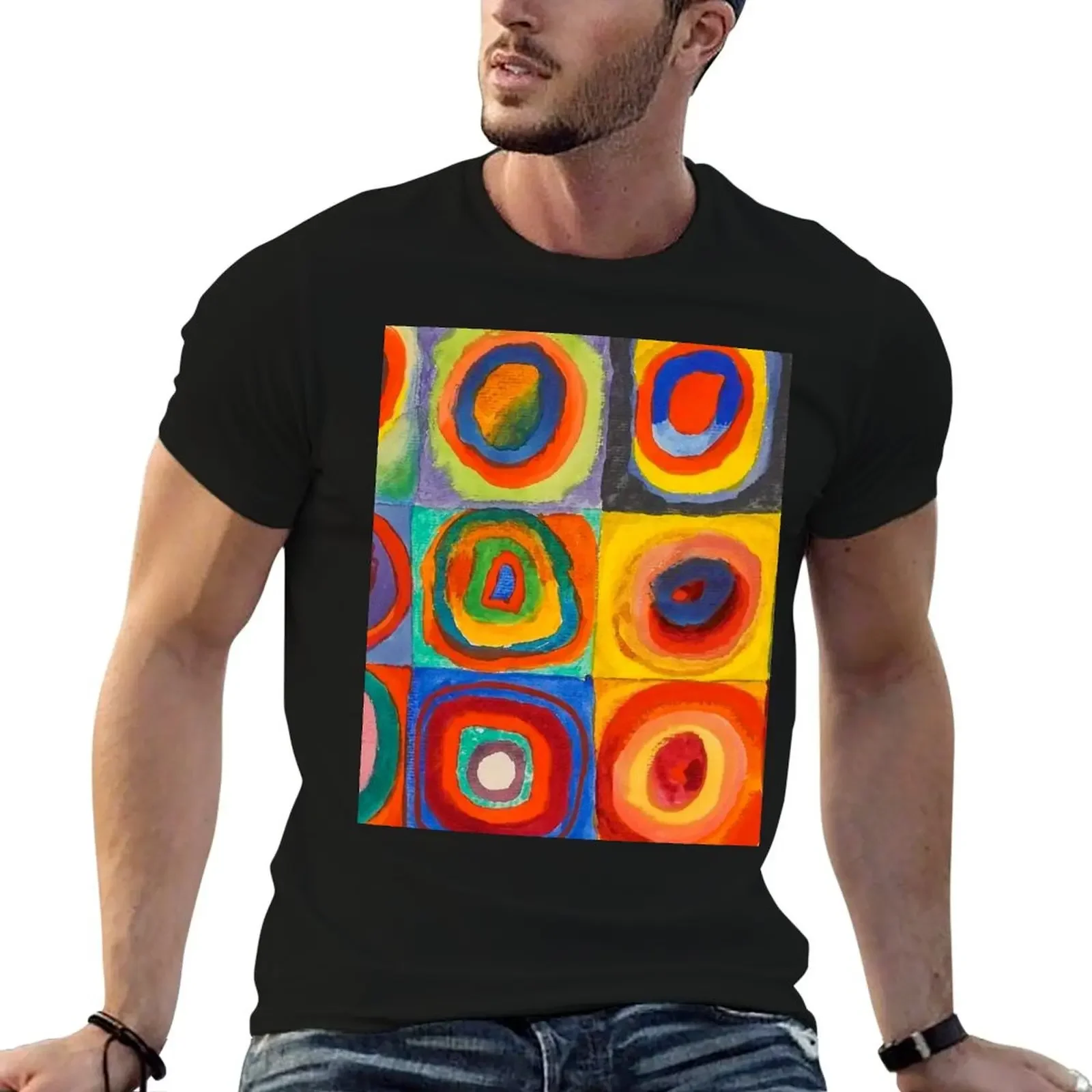 

Wassily Kandinsky Color Study Squares with Concentric Circles , Abstract T-Shirt shirts graphic mens t shirts