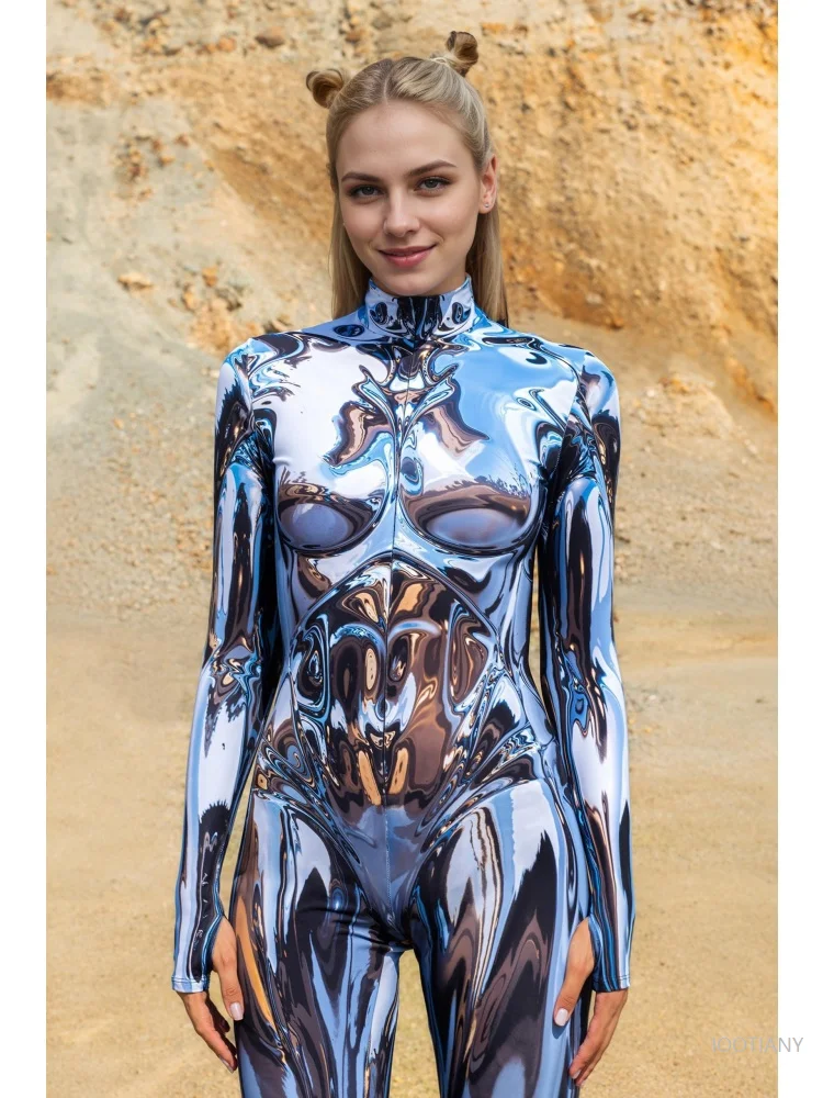 بدلة قطعة واحدة مثيرة للزوجين من البطولين بقصة ضيقة لعب الأدوار سايبر بدلة الخيال العلمي للرجال أزياء خارجية لحفلات الهالوين كرنفال 2026 #3