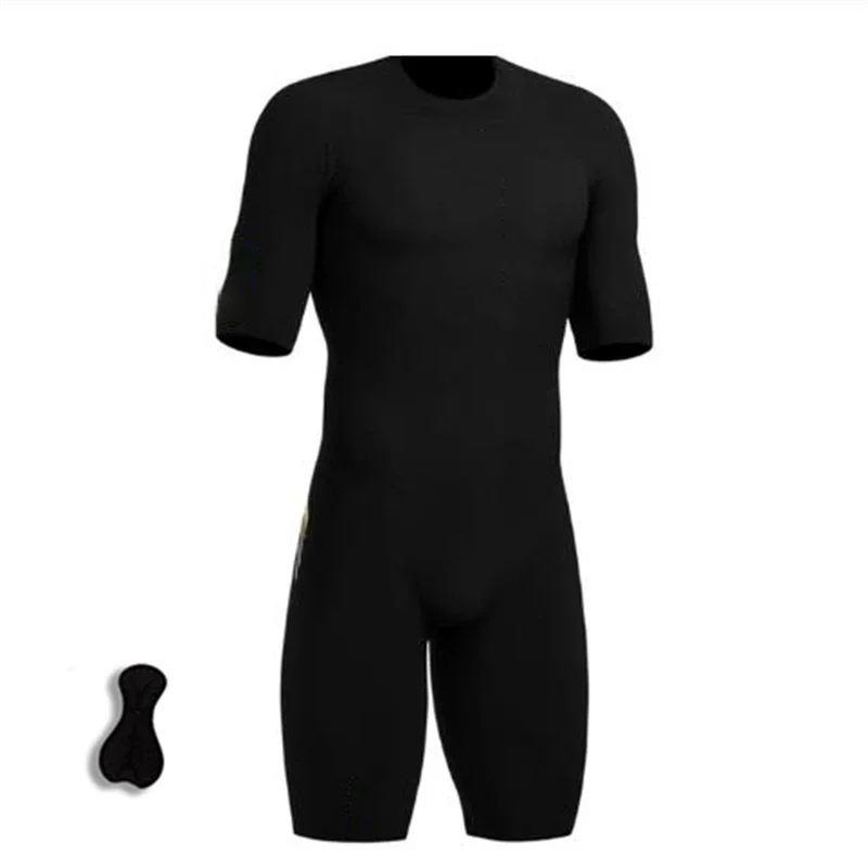 Men Short sleeve Cycling Jersey Triathlon Suit, Mens Short sleeve Triathlon Jumpsuit Running Swimming and Cycling Skin Suit wear