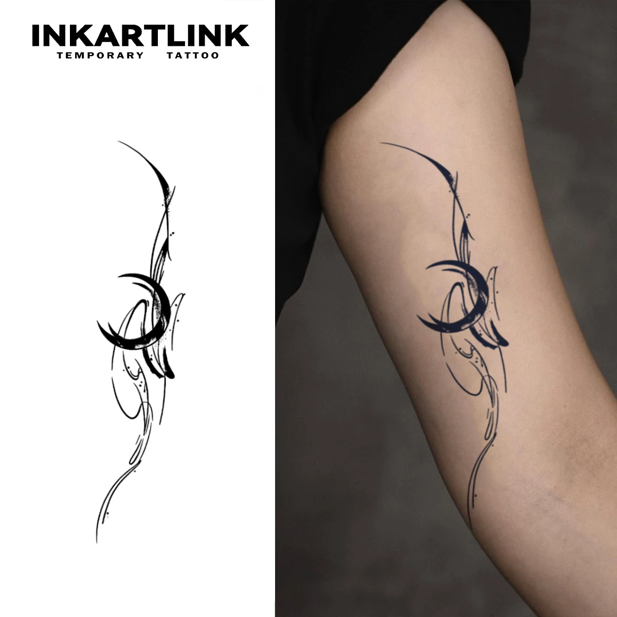 Moon Temporary Tattoo,Lasts To 15 Days New Technology Magic Waterproof Semi Permanent Sticker.