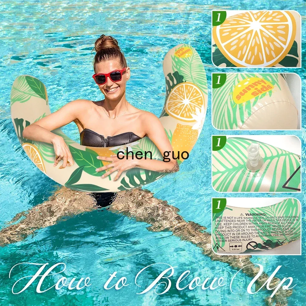 U Shaped Inflatable Swim Ring Pool Floatie Comfortable Neck & Back Support Floating Tube for Pool Beach Water Sports