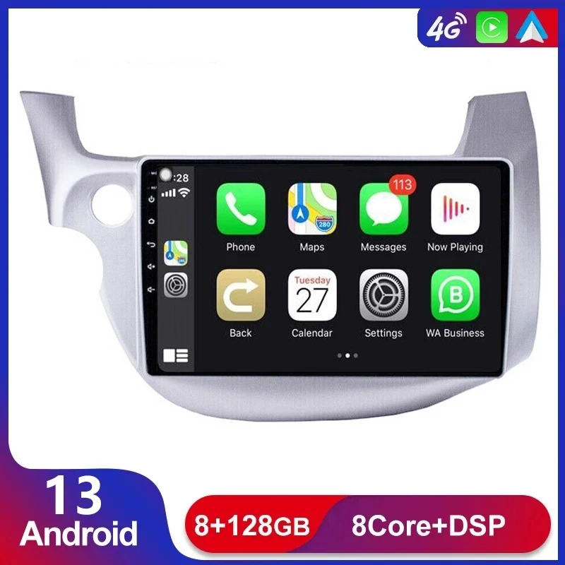 

4G+WIFI Carplay 2din Android 13 Car Radio Multimidia Video Player For Honda FIT JAZZ 2007 2008 2009 -2014 GPS Navigation 2 din