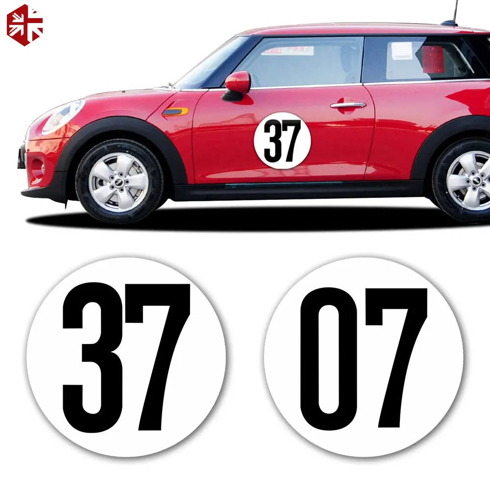 7 Seven 37 Number Graphics Door Side Decal Stickers for MINI Cooper R56 R57 R58 R59 R60 F54 F55 F56 F57 F60 R61 R50 R52 R53