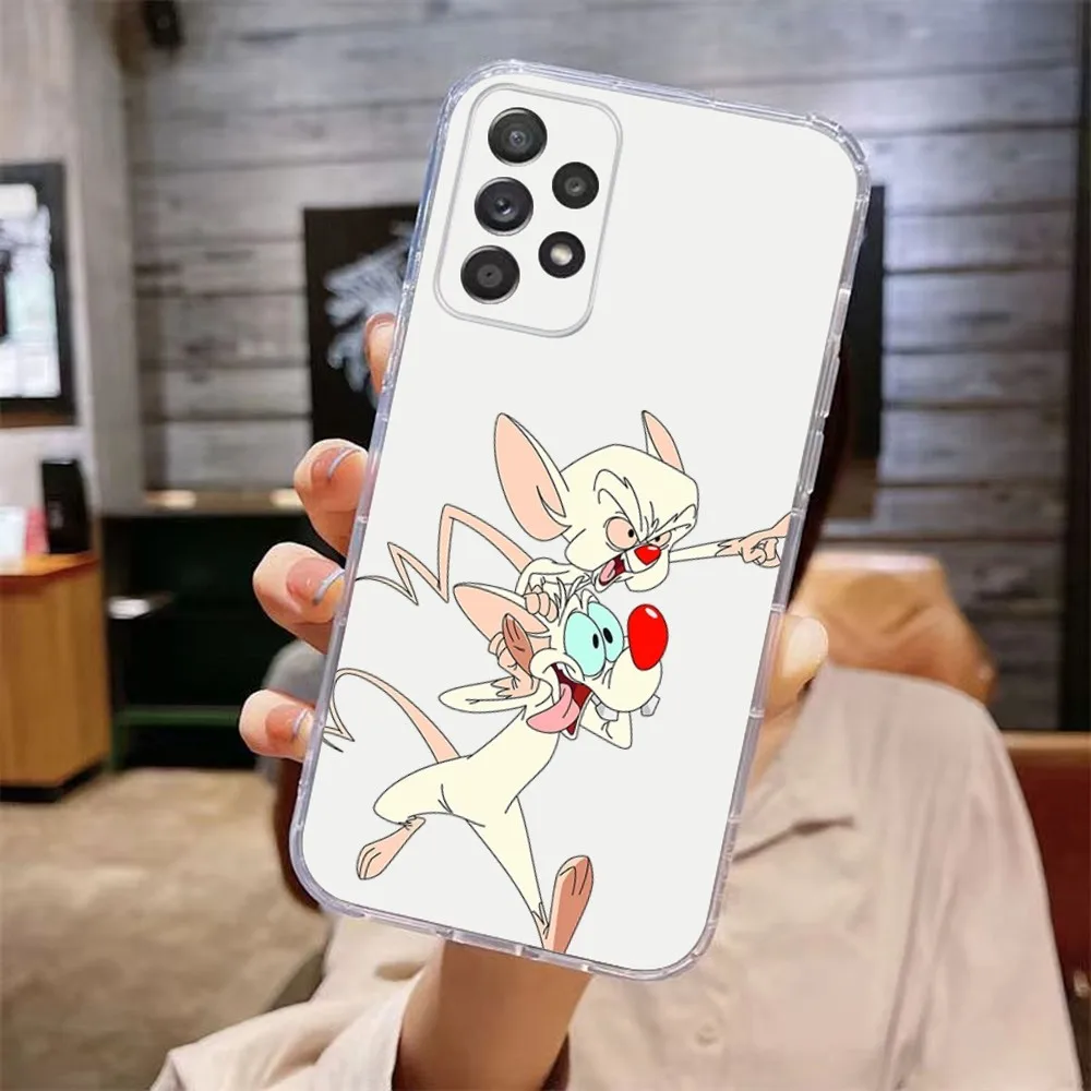 P-Pinky and the B-Brain Phone Case For Samsung Galaxy A71,70,52,51,40,31,A50,30S,21S,Note20ultra Transparent Cover