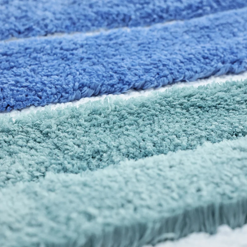 Bathroom carpet super absorbent washable floor anti-skid mat Superfine fiber thick plush rubber floor mat plush shower blanket.