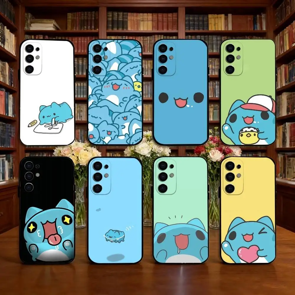 Cute Bugcat Capoo Cartoon Character Phone Case For Samsung S25,S24,S21,S22,S23,S30,Ultra,S20,Plus,Fe,Soft Silicone Black Cover